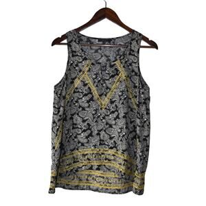 THML Black White Paisley Tank Size M